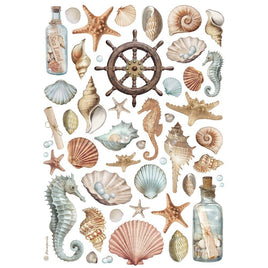 Shells - Stamperia Assorted Rice Paper A4 6/Sheets