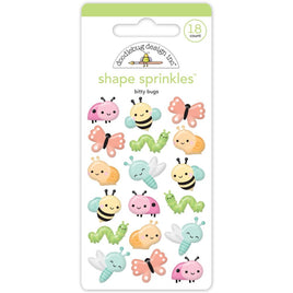 Bitty Bugs, 18/Pkg - Doodlebug Sprinkles Adhesive Glossy Enamel Shapes