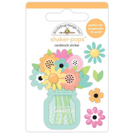 Spring Bouquet Shaker, Butterfly Kisses - Doodlebug Doodle-Pops 3D Stickers