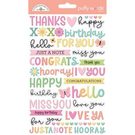 Butterfly Kisses - Doodlebug Puffy Words Stickers