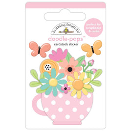 Cup Of Cheer, Butterfly Kisses - Doodlebug Doodle-Pops 3D Stickers