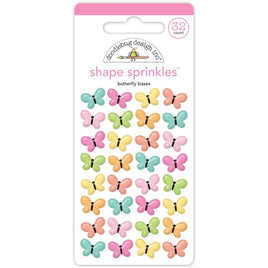 Butterfly Kisses, 32/Pkg - Doodlebug Sprinkles Adhesive Glossy Enamel Shapes