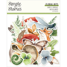 Floral - Simple Vintage Woodlands Bits & Pieces 34/Pkg