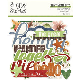 Sentiment - Simple Vintage Woodlands Bits & Pieces 53/Pkg