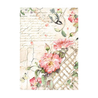 House of Roses - Stamperia Rice Paper Backgrounds A6 8/Pkg
