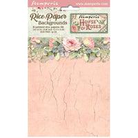 House of Roses - Stamperia Rice Paper Backgrounds A6 8/Pkg