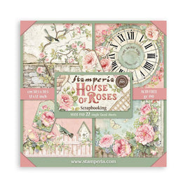 House of Roses - Stamperia Single-Sided Paper Pad 12"x12" 22/Pkg