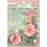 House of Roses - Stamperia Rice Paper A4 6/Pkg