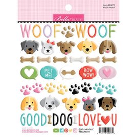 Woof! Woof! - Bella Blvd Bow Wow Puffy Stickers