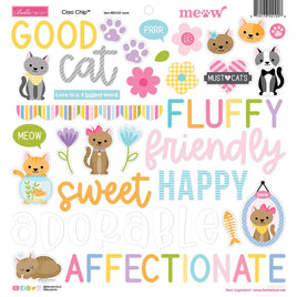 Icons, Meow - Bella Blvd Ciao Chipboard Stickers 12"X12"