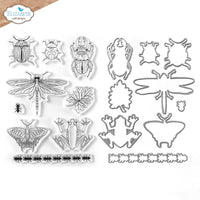 Beetles and Bugs - Elizabeth Craft Stamp And Die Set