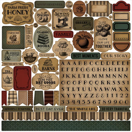 Carta Bella Vintage Market Cardstock Stickers 12"X12"