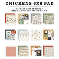 Chickens - Echo Park Double-Sided Paper Pad 6"X6"