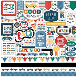 Vroom! Cardstock Stickers 12"X12"