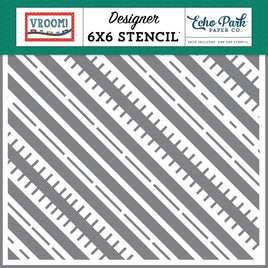 Racing Road Tracks - Vroom! Stencil 6"X6"
