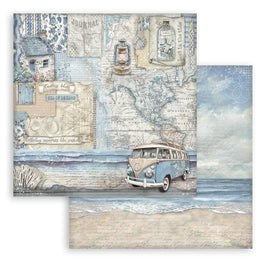 Silent Sea Van - Stamperia Double-Sided Cardstock 12"X12"