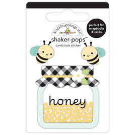 Honey Bees, Bee Happy - Doodlebug Shaker-Pops 3D Sticker