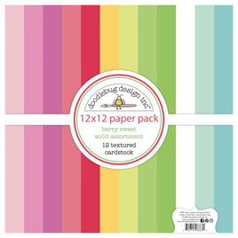 Berry Sweet - Doodlebug Textured Double-Sided Cardstock 12"X12"