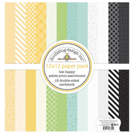 Bee Happy - Doodlebug Petite Prints Double-Sided Cardstock 12"X12"