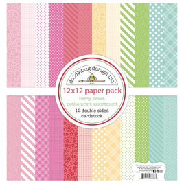 Berry Sweet - Doodlebug Petite Prints Double-Sided Cardstock 12"X12"
