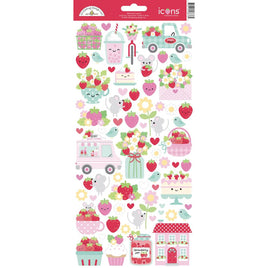 Icons, Berry Sweet - Doodlebug Cardstock Stickers