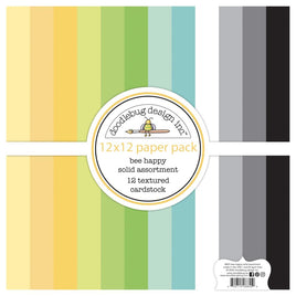 Bee Happy - Doodlebug Textured Double-Sided Cardstock 12"X12"