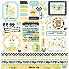 Bee Happy - Doodlebug This & That Cardstock Stickers
