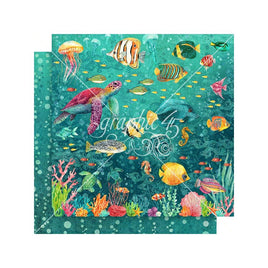 Dive Into Happiness - Seas The Day Double-Sided Cardstock 12"X12"