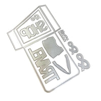 Slanting Library Pocket With Bag - Elizabeth Craft Metal Die