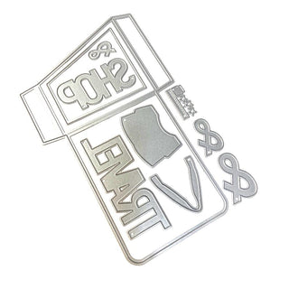 Slanting Library Pocket With Bag - Elizabeth Craft Metal Die