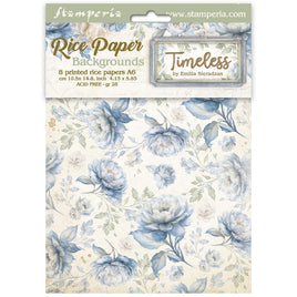 Timeless - Stamperia Rice Paper Backgrounds A6 8/Pkg