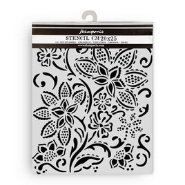 Timeless Batik Flowers - Stamperia Stencil 7.87"X9.84"