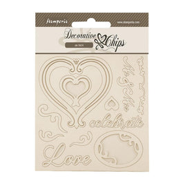 Timeless Hearts - Stamperia Decorative Chips 5.5"X5.5"