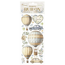 Timeless Air Balloons - Stamperia Rub-On 4"X8.5"