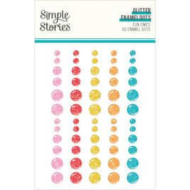 Fun Times - Simple Stories Glitter Enamel Dots 60/Pkg
