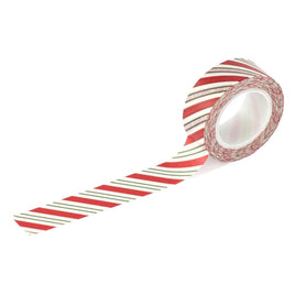 Candy Cane Diagonal Stripe - Christmas Express Washi Tape