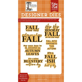 Winnie Fall Phrases #2 - Winnie The Pooh Autumn Small Die Set