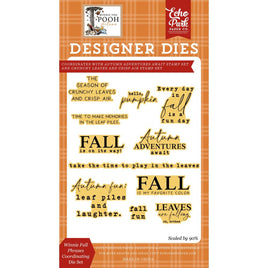 Winnie Fall Phrases - Winnie The Pooh Autumn Small Die Set