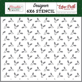 Merry Christmas Mistletoe - Christmas Express Stencil 6"X6"
