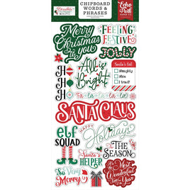 Word & Phrases, Christmas Express - Echo Park Chipboard 6"X13"