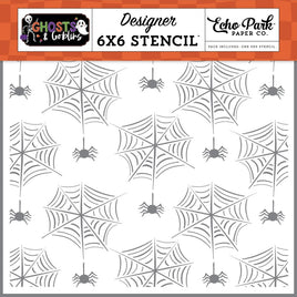 Spiders And Their Webs - Ghosts And Goblins Stencil 6"X6"