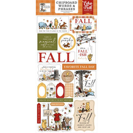 Word & Phrases, Winnie The Pooh Autumn - Echo Park Chipboard 6"X13"
