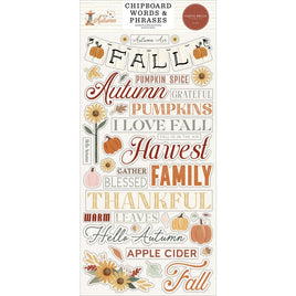 Words & Phrases, It's Autumn - Carta Bella Chipboard 6"X13"