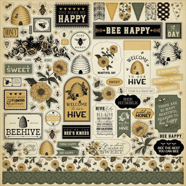 Element - Honey Bee Cardstock Stickers 12"X12"