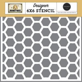 Our Hive Hexagons - Honey Bee Stencil 6"X6"