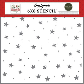 Merry And Bright Stars - Christmas Village Stencil 6"X6"