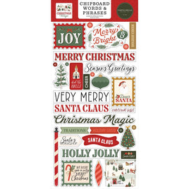 Words & Phrases, Christmas Village - Carta Bella Chipboard 6"X13"