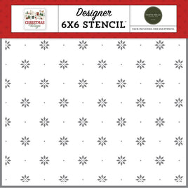 Holly Jolly Flowers - Christmas Village Stencil 6"X6"