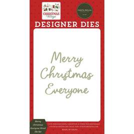 Merry Christmas Everyone Word - Christmas Village Small Die Set