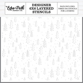 Winter Trees - Echo Park Designer Layered Stencil 6"X6"